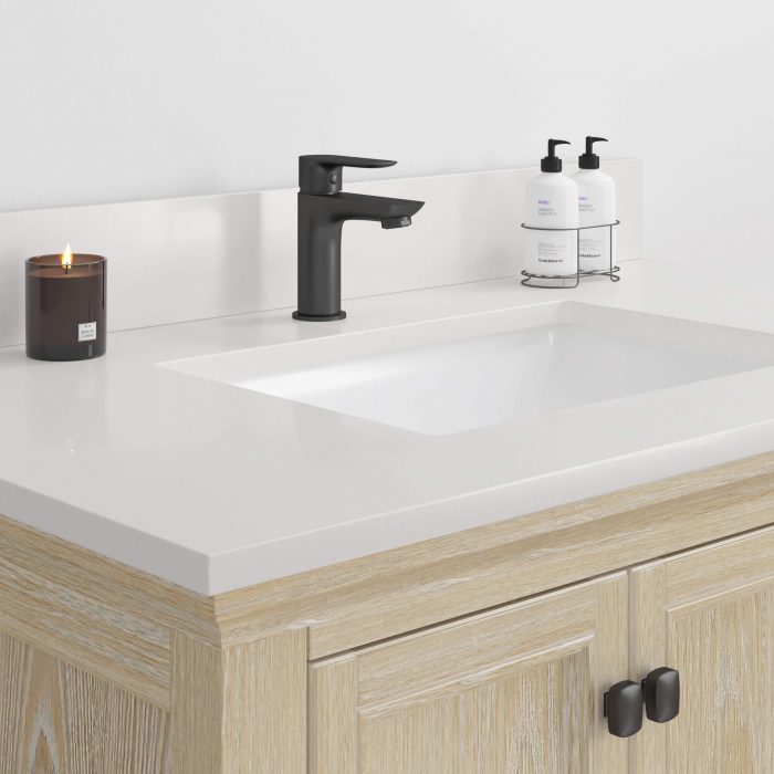 Snow White Vanity Top with Under-Mount Sink – 2cm Thick - Image 3