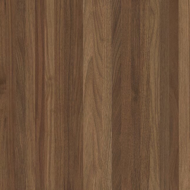 Close-up of a walnut wood panel, showcasing its rich texture and warm brown tones.