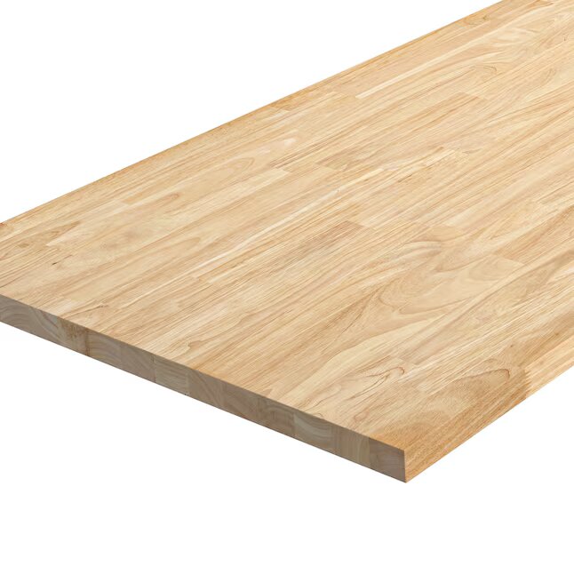 Angled view of a light wood tabletop.