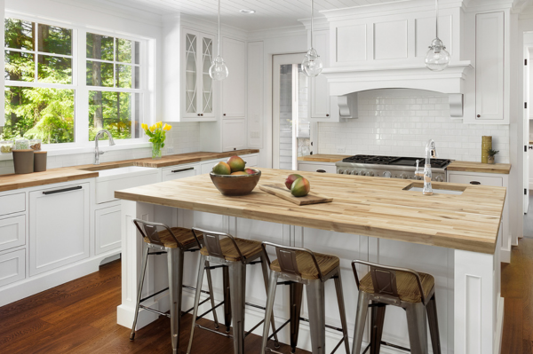 kitchen with butcher block